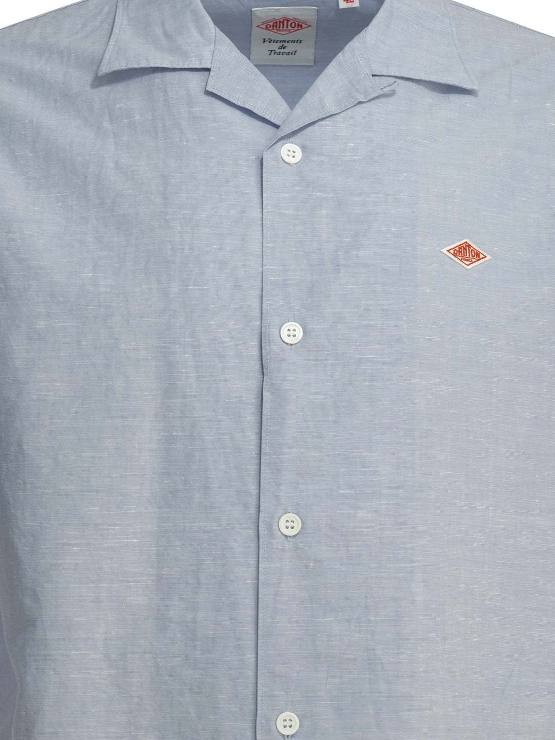Danton Casual Cotton Linen Shirt Shirts - Light blue | 2dd3687edaf2130a3682fb54ef3de3ee6991c128