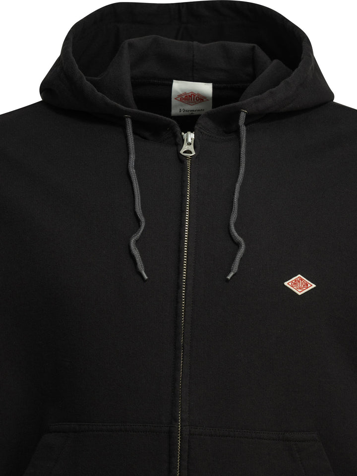 Danton Zipper Hoodie Sweatshirts - Black | 5efbaed00cbcd4f746d0265666b610a12302ec57