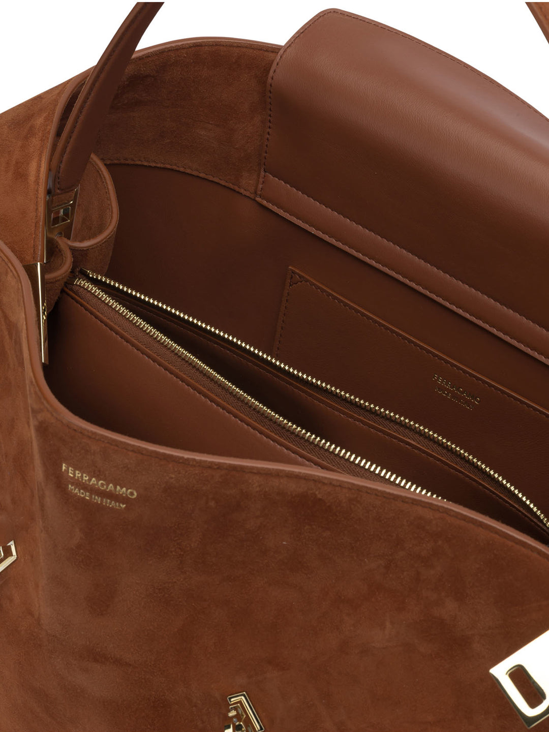 Ferragamo Hug Shoulder Bags - Brown | 818573149e5f384e72b12a3098bbcc106837347d