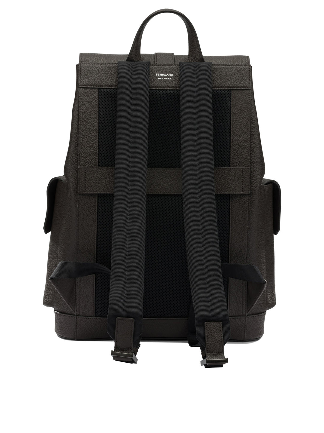 Ferragamo Double Pocket Leather Backpack Backpacks & Travels - Brown | 237f076d05c734e27a316456e255d9be3ec37abf