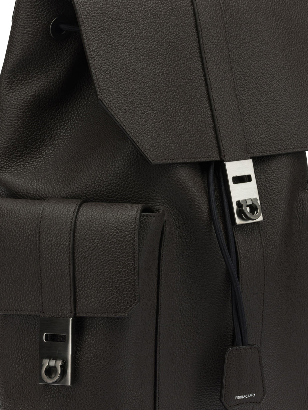 Ferragamo Double Pocket Leather Backpack Backpacks & Travels - Brown | 7d2857736819a7cc4bee83993cdf65d53a09e8fc