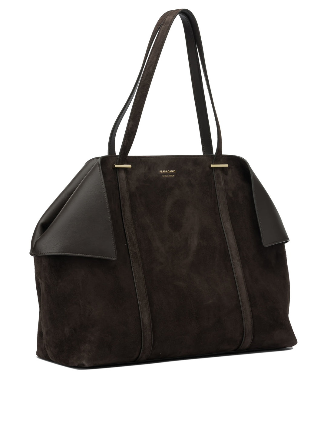 Ferragamo Large Suede Shoulder Bag Shoulder Bags - Brown | b8efaa9d7de4cd018432624aa9e7666ecd08368d