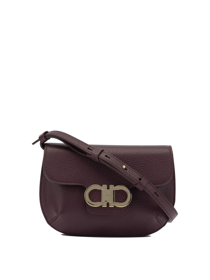Ferragamo Double Gancini Crossbody Bags - Purple | 91ec2712d1ea52aa6f04a3b73bd65206122d1ce6