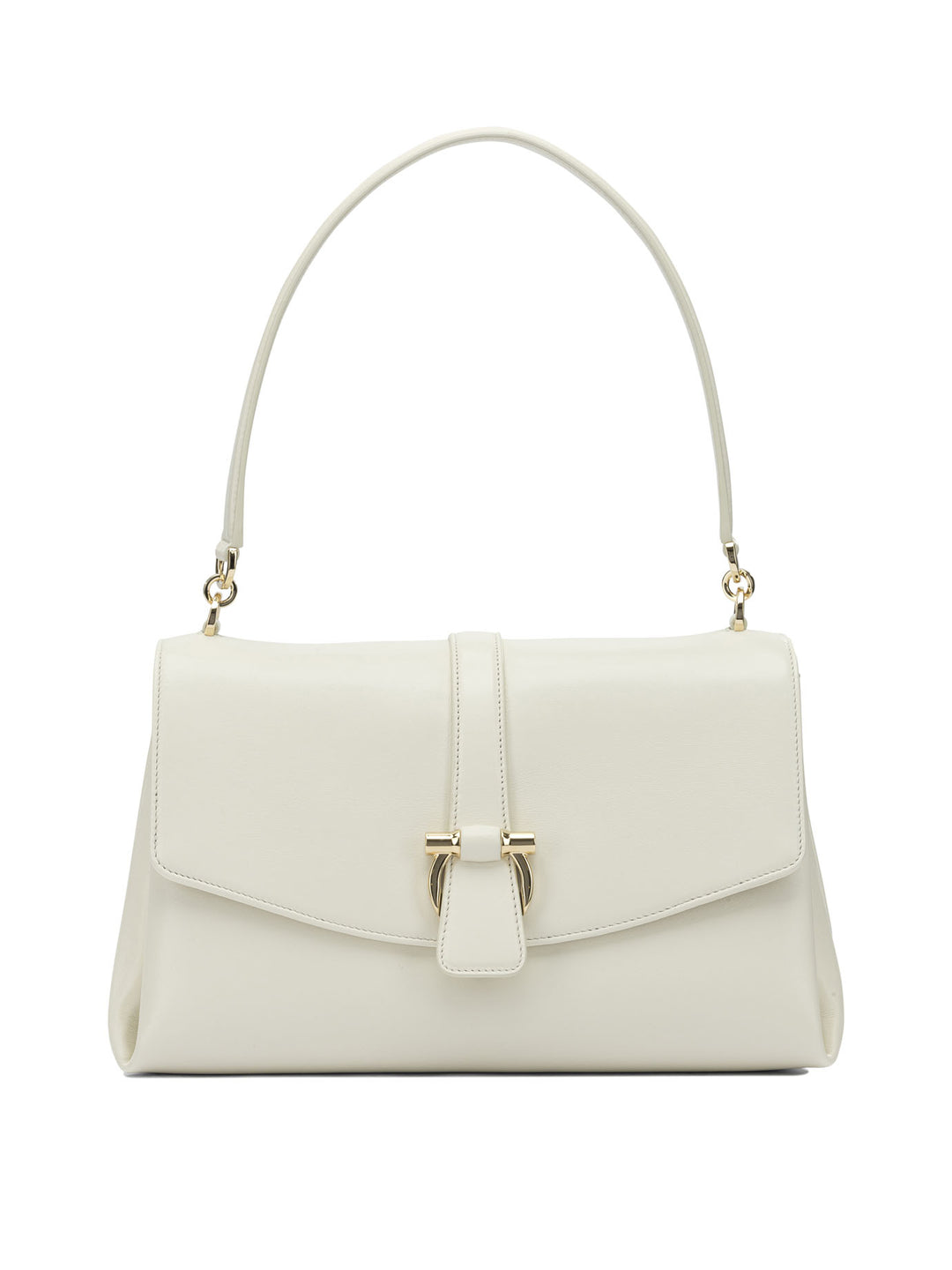 Ferragamo Leather Shoulder Bag With Flap Shoulder Bags - White | 0c8c2265ae1cf5237e8c0d70ce40f3f13f99ad25