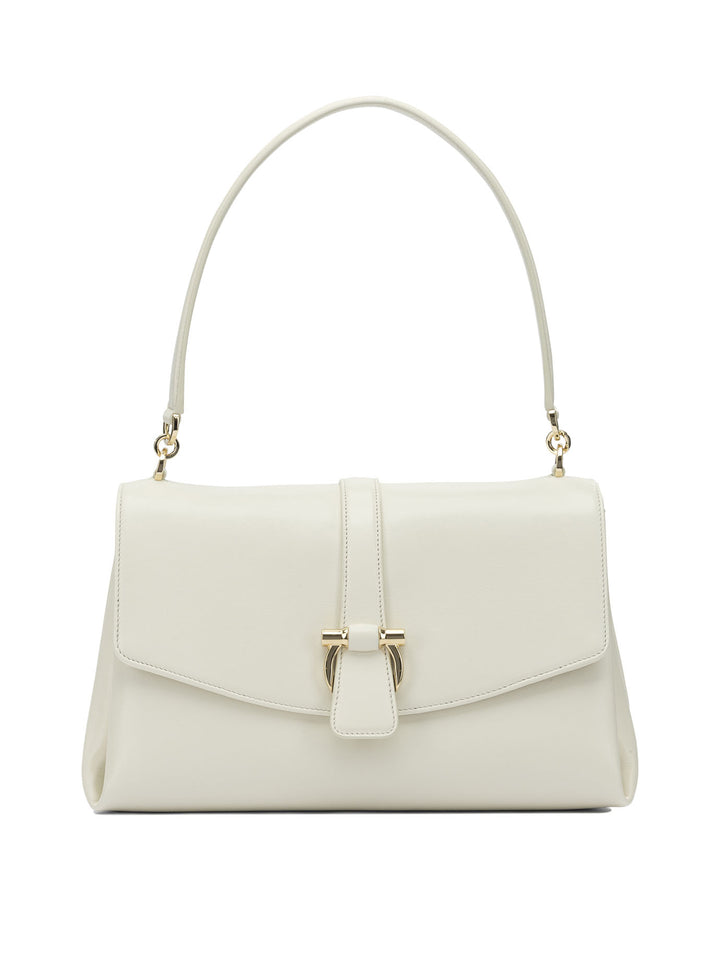Ferragamo Leather Shoulder Bag With Flap Shoulder Bags - White | 0c8c2265ae1cf5237e8c0d70ce40f3f13f99ad25