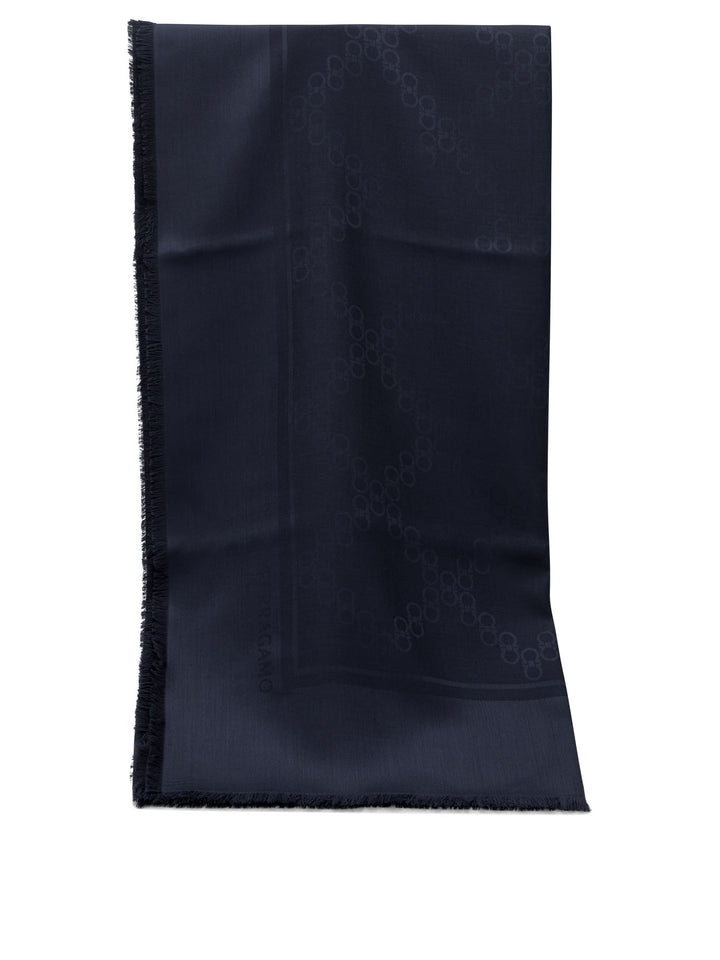 Ferragamo Gancini Silk Scarf Sciarpe & Foulard - Blue | d9a9bbf6c7be63f1971ec389fc40ee280e5b689d