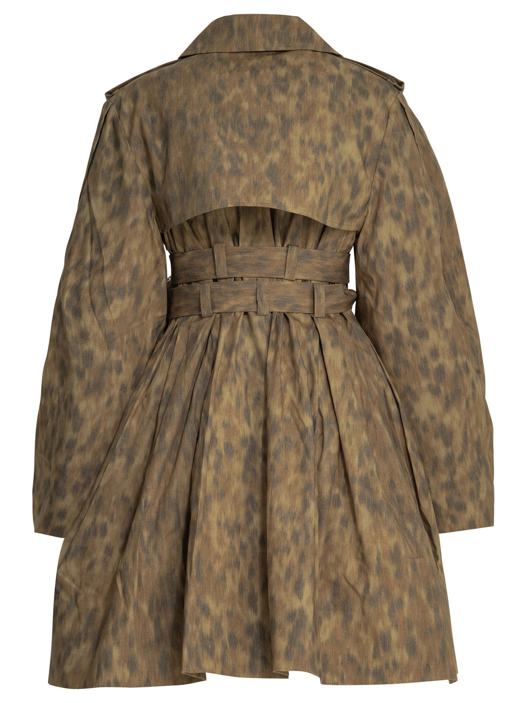 Ganni Animal Print Trench Coat Jackets and Coats - Beige | 7171e4669014fbebfa56cfd24e3393b4347edad5
