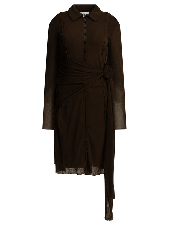 Short Chemise Dress Dresses Brown