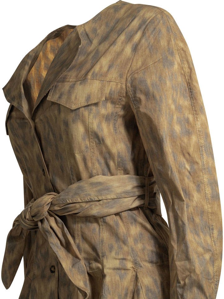 Ganni Animal Print Chemisier Dress Dresses - Beige | 29534a407b80aab4ebd0c6fd7effd3de755034e1
