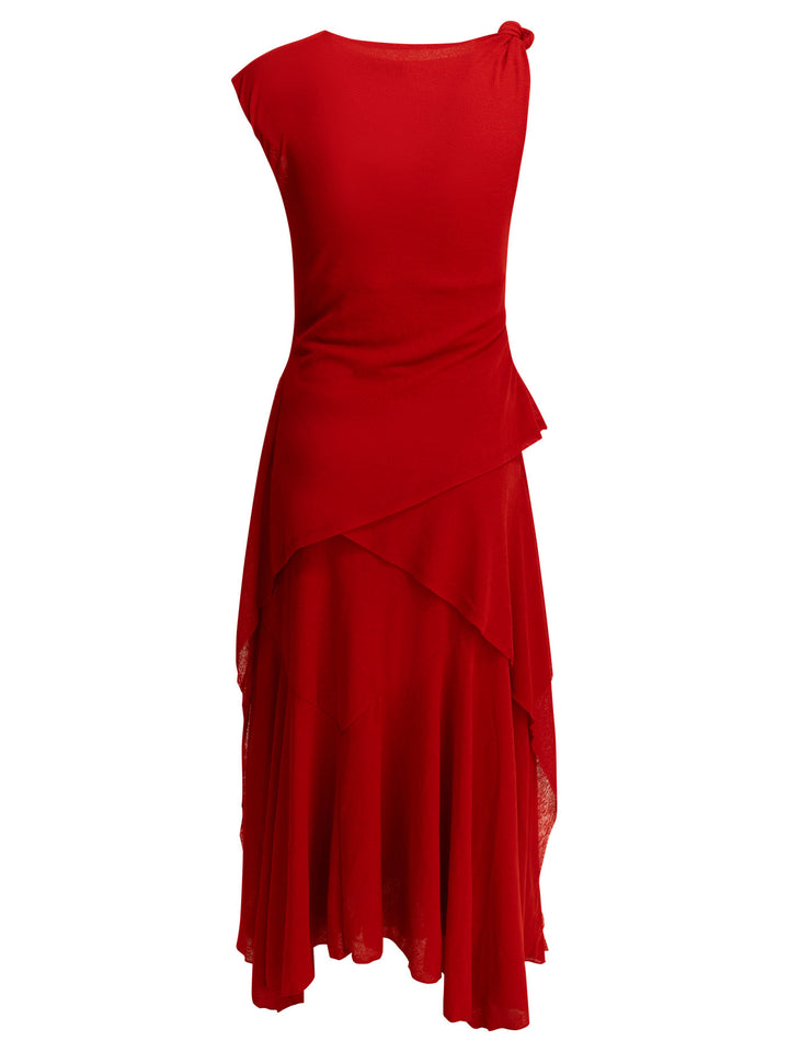 Ganni Draped Long Dress Dresses - Red | bd08db870f55c799b722400e4c83abe03be91301