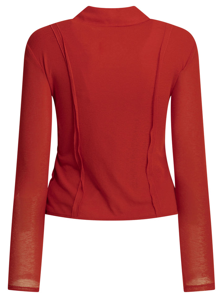 Ganni Polo Shirt With Buttons Polo shirts - Red | d53131d9465940c737342880a561d749a3e47229