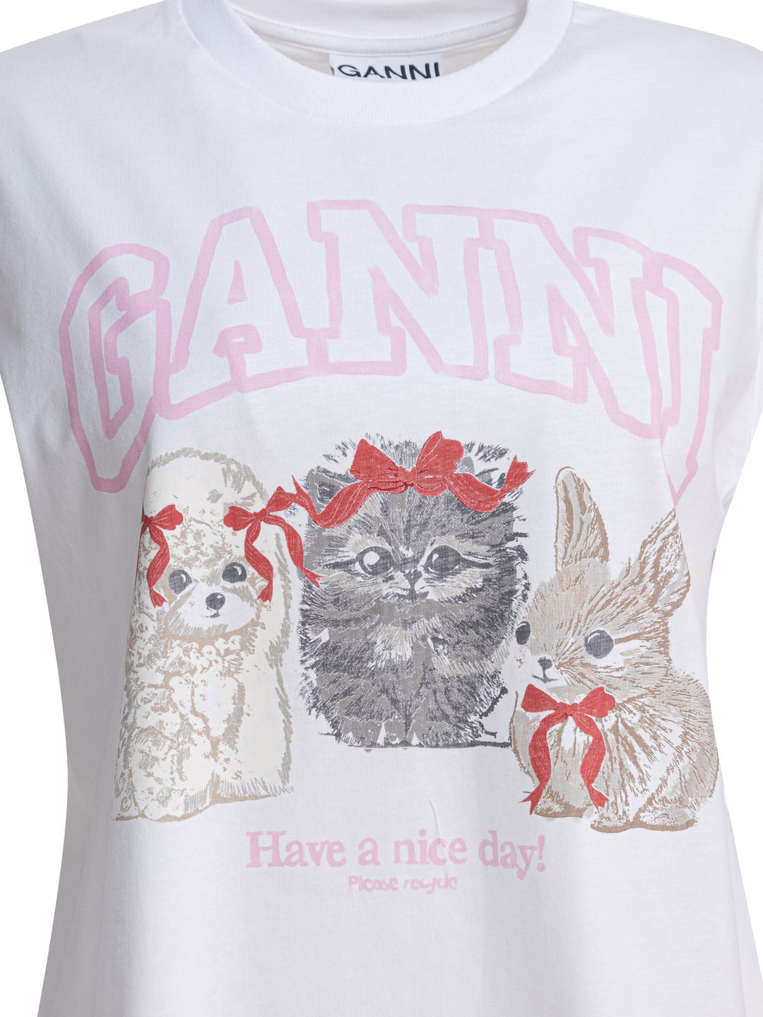 Ganni Cute Animals T-shirts - White | 1710699b31fa1cae2d54442f0373a70d14828b0f