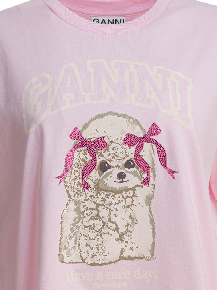 Ganni Poddle T-shirts - Pink | 2e57af6feac52d89a9eefe56f1fa9f39e21b9f86