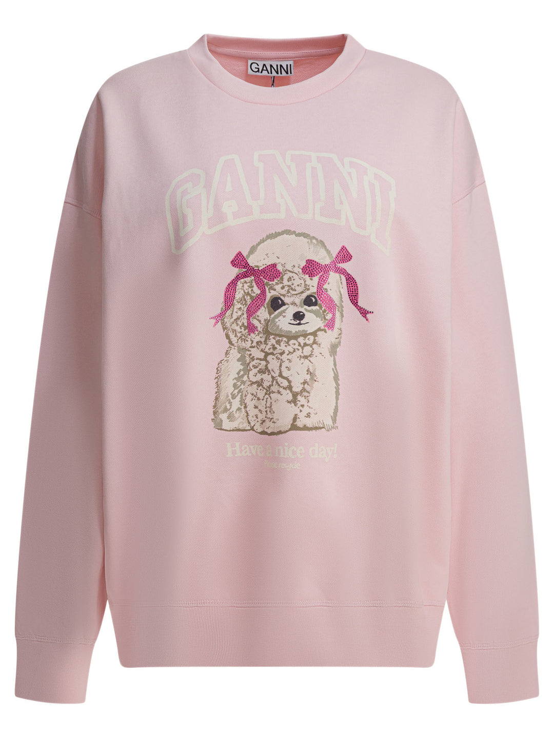 Ganni Puddle Sweatshirts - Pink | bd7b4bebde7cac55cfb5545856df17c12b74dcd0