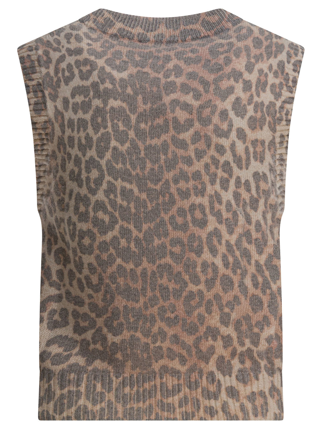 Ganni Wool Vest With Logo Knitwear - Brown | 7a573a849a670cfe17ca5d1da44e23acaae653ac