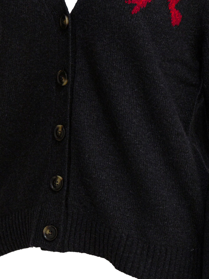 Ganni Wool Blend Cardigan Knitwear - Black | 2793e1e374bf36920e848e2ff89d6c3121c10c30