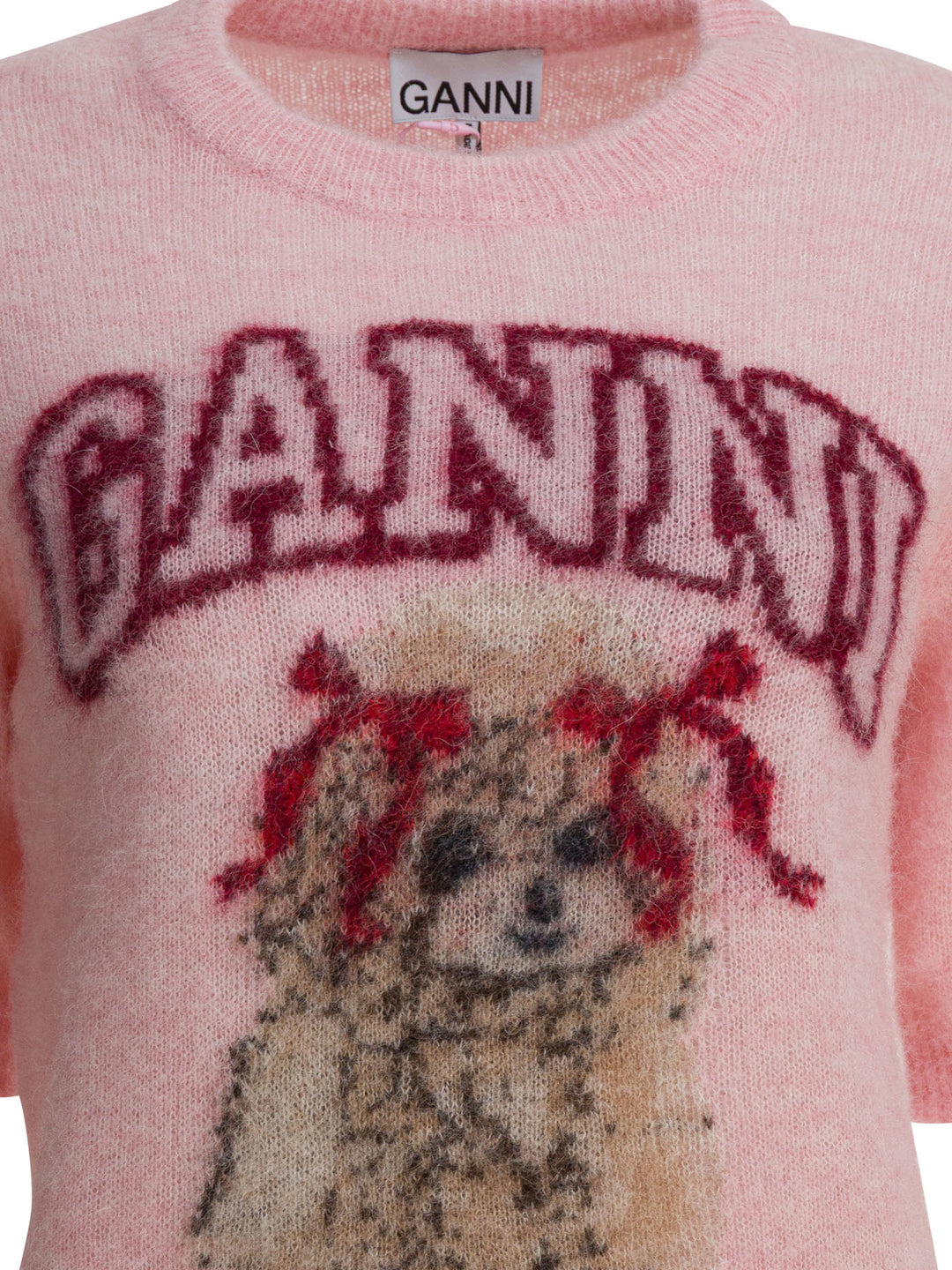 Ganni Alpaca Blend Crewneck Sweater Knitwear - Pink | bfe8c4a8fc80014ee510bf2795838e0e082451b4