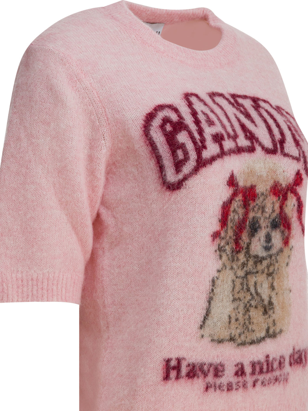 Ganni Alpaca Blend Crewneck Sweater Knitwear - Pink | c198dc6ac14c3c567b1b9ec7b613011e472a1bfb