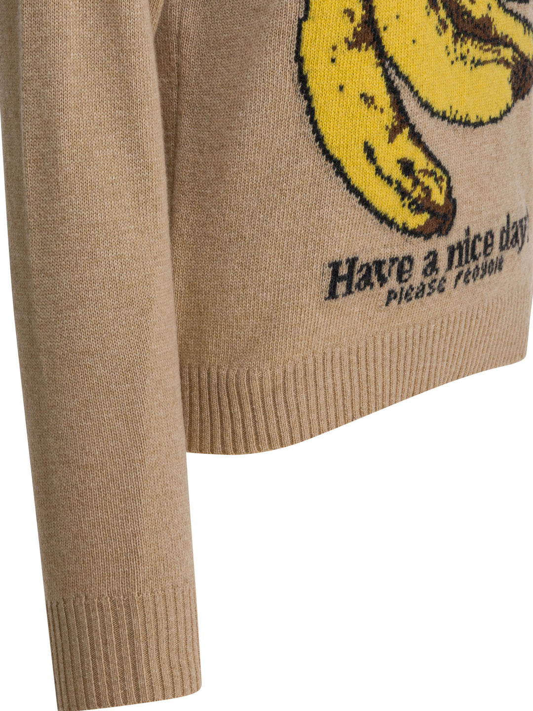 Ganni Wool Crew Neck Sweater Knitwear - Beige | 52b94a6fd2efa4620526cac9d7f92446889cd291