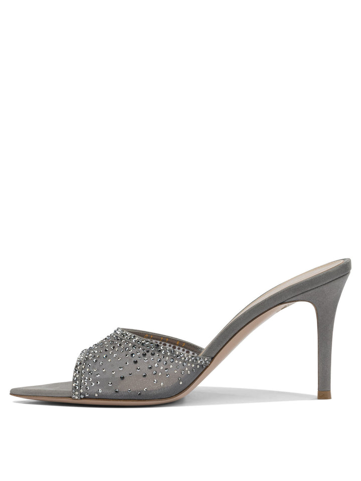 Gianvito Rossi Rania Mule 85 Mm Sandals - Grey | cd8d1195b0a93c915533b909c50cd7fdad0c9f1b