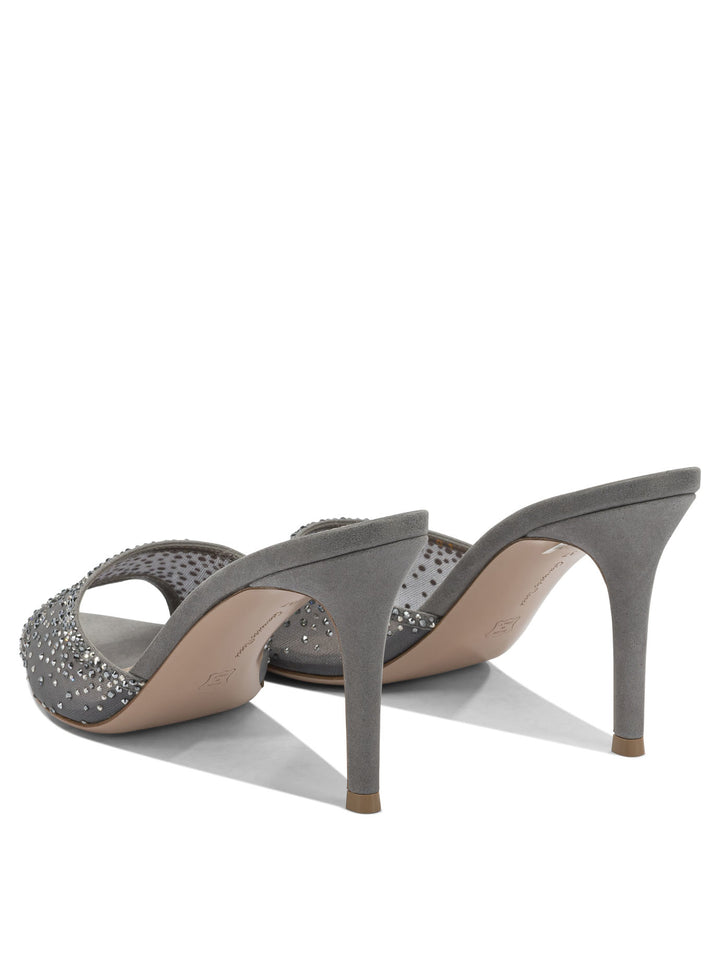 Gianvito Rossi Rania Mule 85 Mm Sandals - Grey | 2600e6c73987a0f8f84b742e595800de897f114d