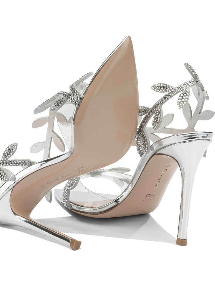 Gianvito Rossi Crystal Flavia 105mm Sandals - Silver | 2c3bcfdf07a7b800463ec5babe6d4378c7ea1288