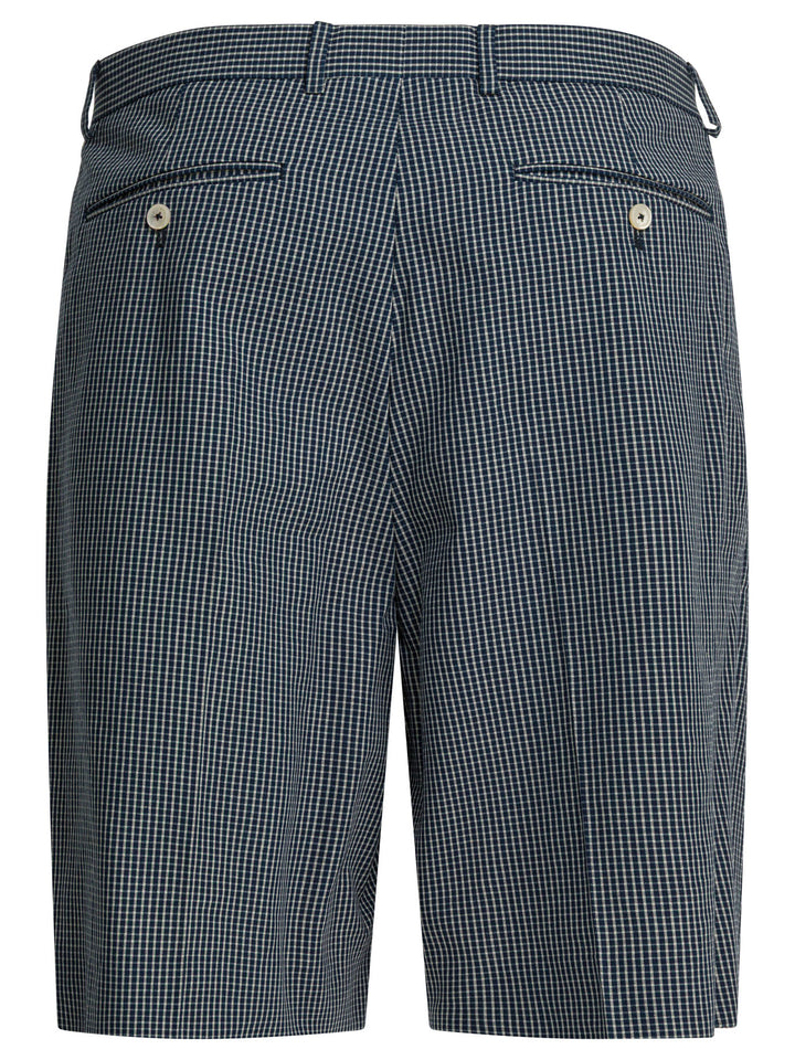 Givenchy Formal Plaid Shorts - Blue | f14c6852e9662b570708b229c3220fa6638b8153