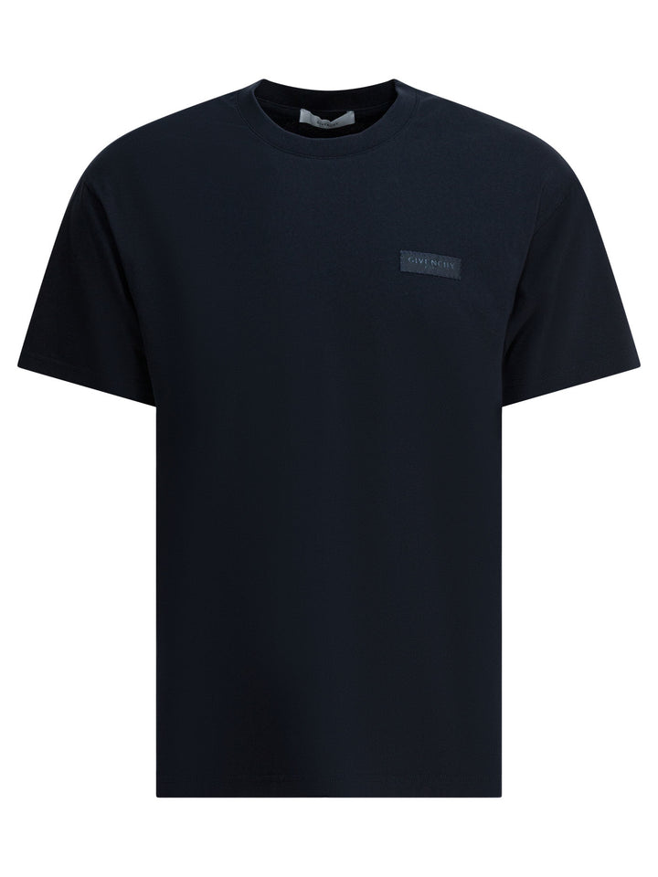 Givenchy Crew-Neck T-Shirt With Logo T-shirts - Blue | f18d85a34da61e2b658d275a819fdb91fc42203e