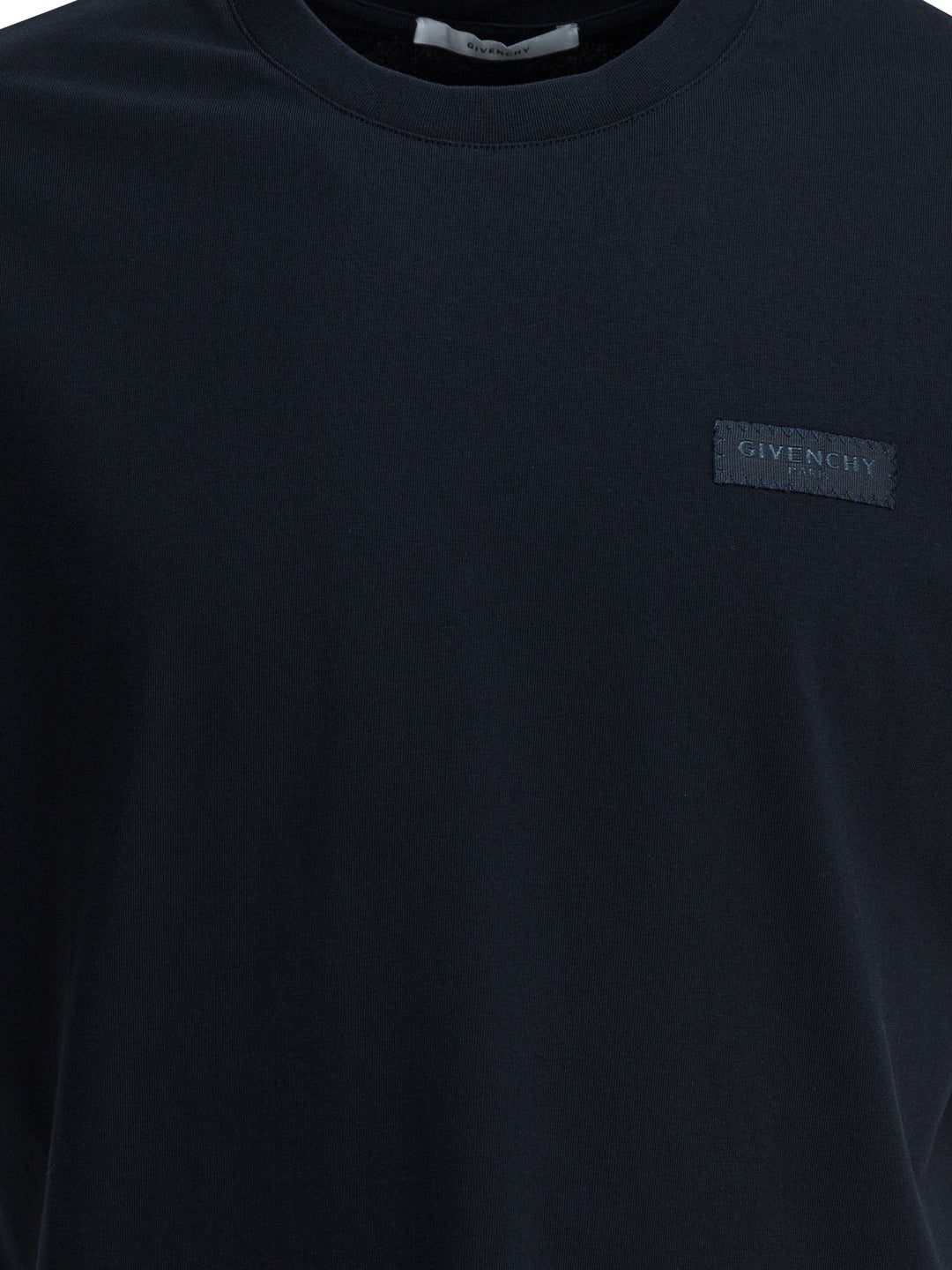 Givenchy Crew-Neck T-Shirt With Logo T-shirts - Blue | 72a2c78e78cf84336455fb07cfd9ff26ff4b13de