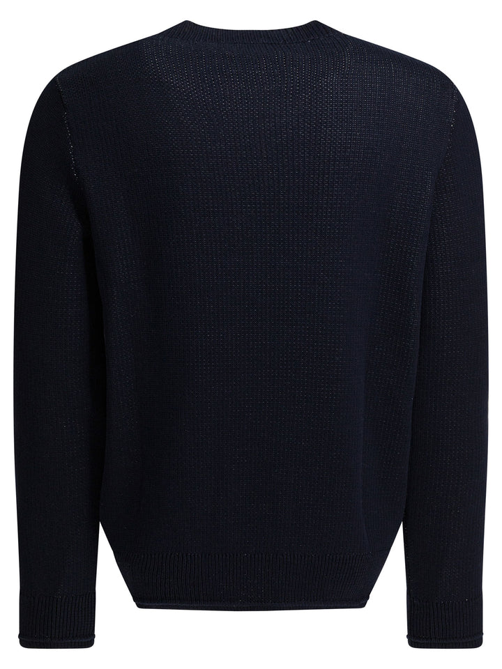 Givenchy Sweater With Embroidered Logo Knitwear - Blue | da6fa6e50a40b368f46258459434f7b72a26d5d0
