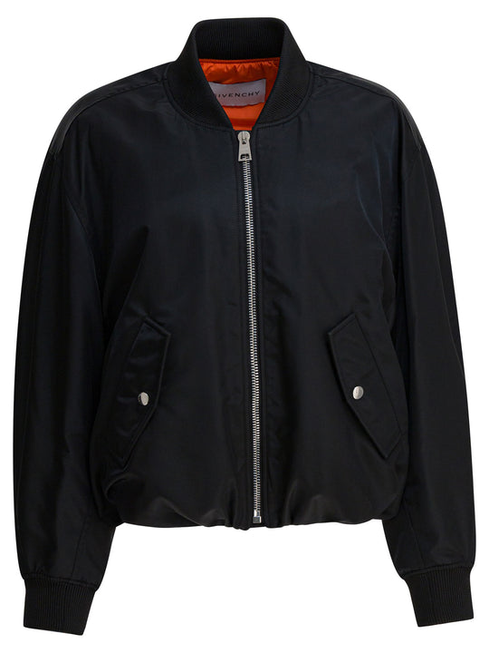Nylon Bomber Jacket Jackets And Coats Black