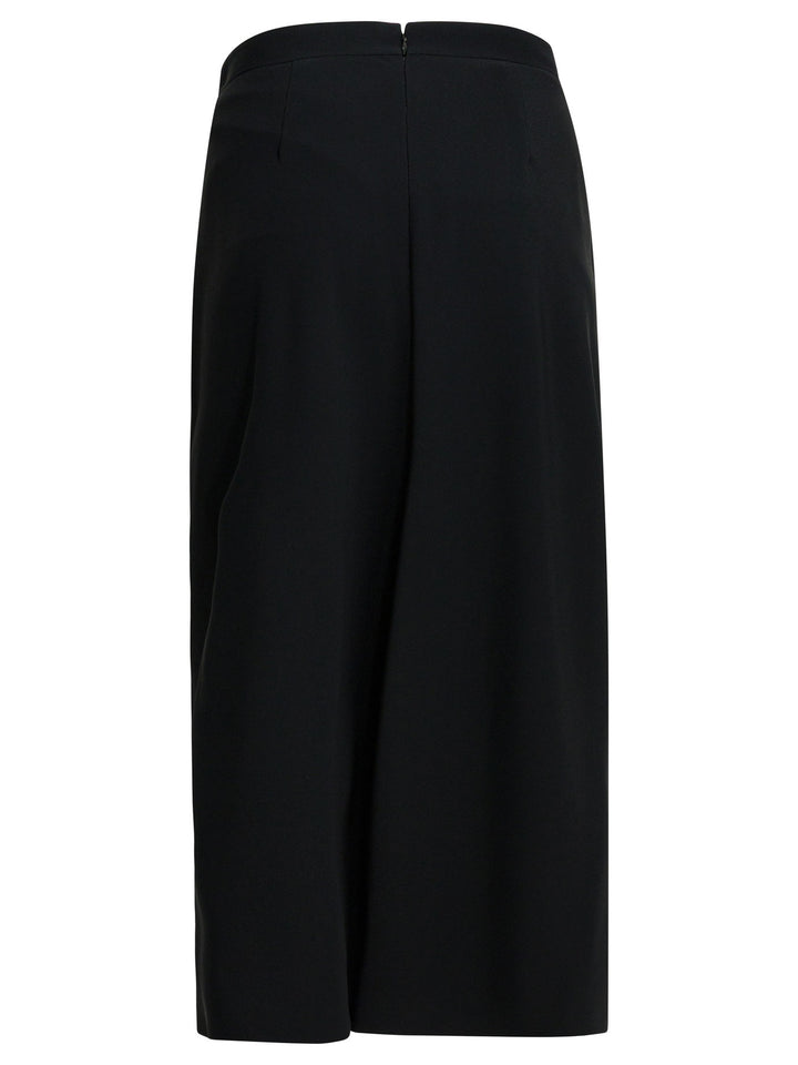 Givenchy Draped Crepe Cady Midi Skirt Skirts - Black | 693f7feca5dbce945fc07647da38439267c15b59