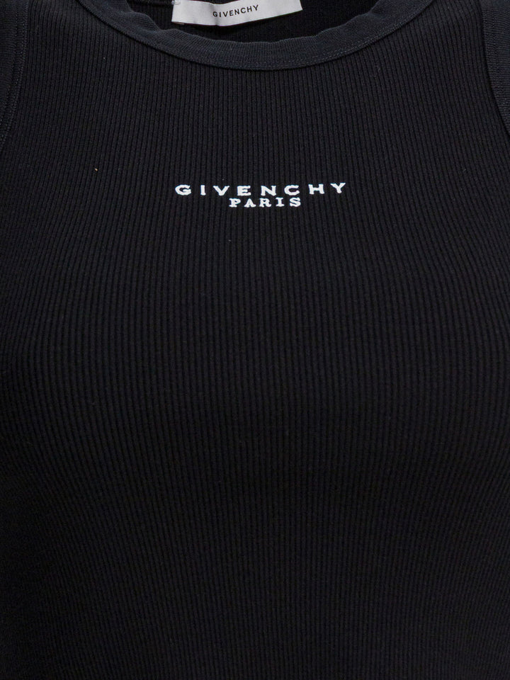 Givenchy Cropped Tank Top With Logo Tops - Black | 4500eabceebe7432fc520c8b4e6e1961f1956b16