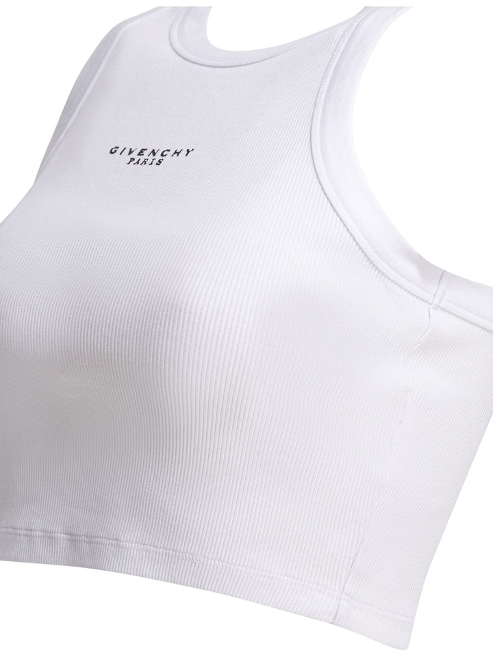 Givenchy Cropped Tank Top With Logo Tops - White | 200d079a4e872edea92aa5557d03df18640f8c3e