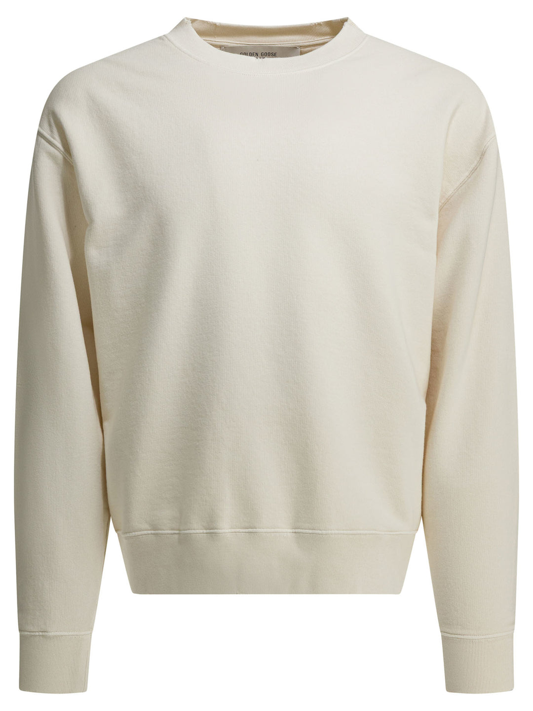 Golden Goose Crewneck Sweatshirt With Reverse Logo Sweatshirts - White | bfdc5084dcd3a89159e77288386a1bdc05041de5