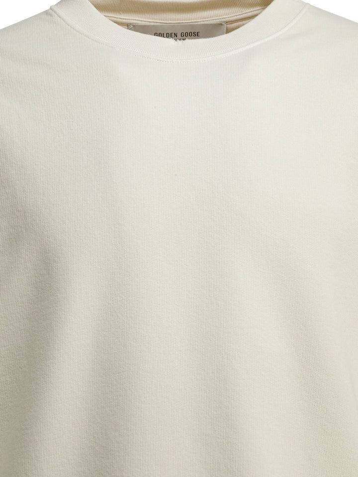 Golden Goose Crewneck Sweatshirt With Reverse Logo Sweatshirts - White | 2be968a583113bec3359a189fab8c33a4b2f78ae