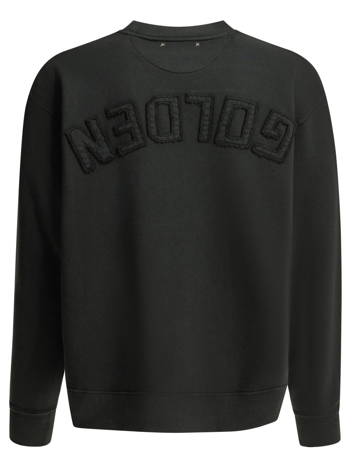 Golden Goose Crewneck Sweatshirt With Reverse Logo Sweatshirts - Black | f0e7449ebb60140e468a9bb4f14768c3a17e62b8