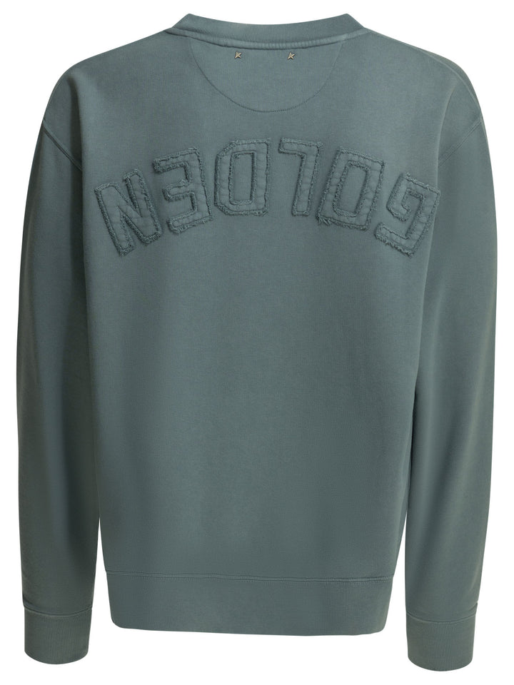 Golden Goose Crewneck Sweatshirt With Reverse Logo Sweatshirts - Blue | 490f3f39b315ca76de67bb7dbc50e09db5008320