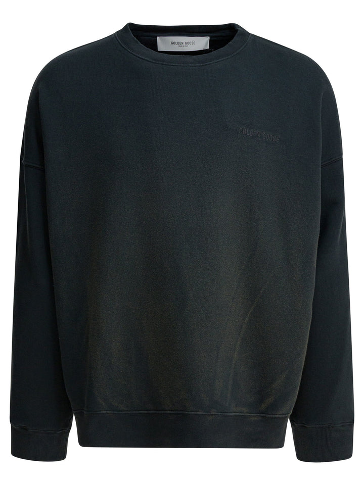 Golden Goose Vintage Effect Crewneck Sweatshirt Sweatshirts - Black | 294d9b9ab46954eefc05683a805c5c4048d705e7