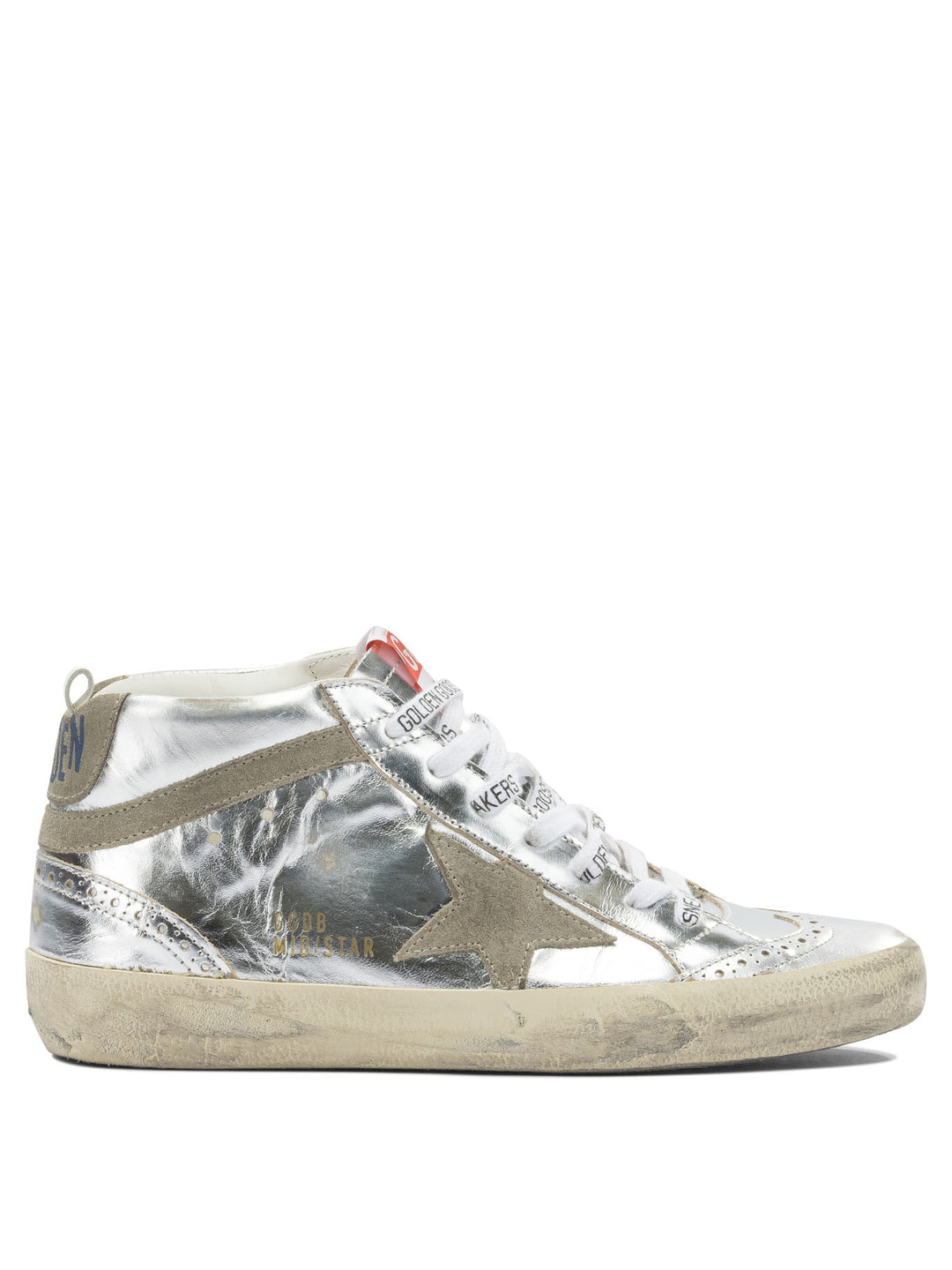 Golden Goose Mid Star Sneakers & Slip-On - Silver | 8b14da835ea4e80f1fb11584b5010a459028e045