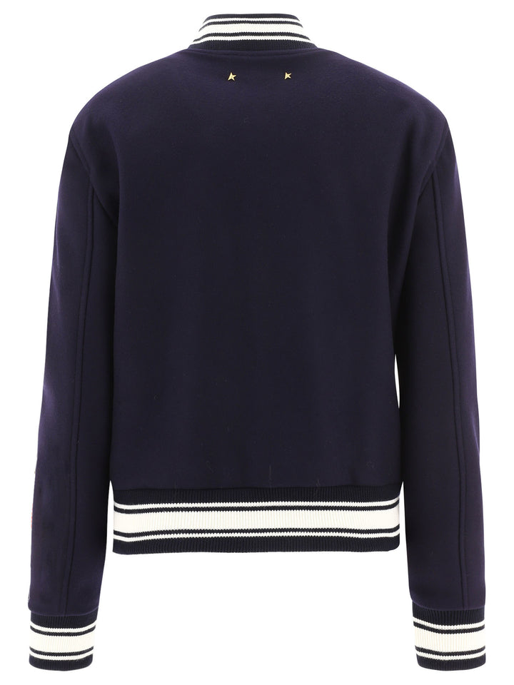 Golden Goose Wool Bomber Jacket Jackets and Coats - Blue | 41df3c5173e6d62576babf413784b5ba0b71a518