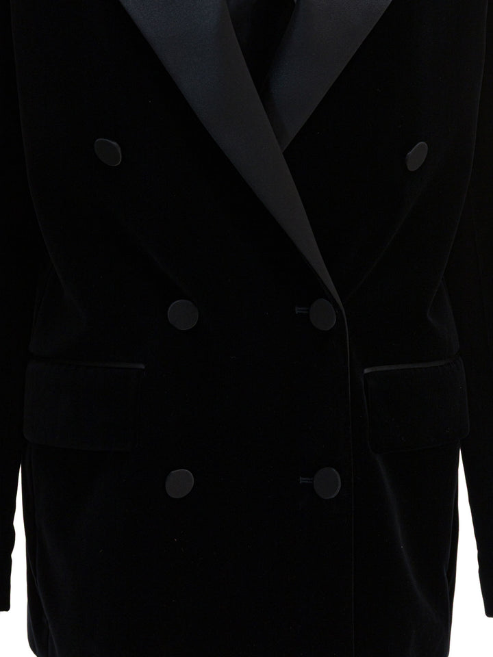 Golden Goose Velvet And Satin Double-Breasted Blazer Jackets and Coats - Black | b5d9153b6ccf3a4e2d3eddc983f034b3d540128c