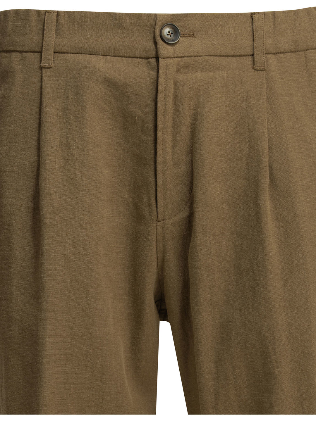 Herno Casual Linen Pants Trousers - Brown | 7089098e0b59046323ff020c7deacf4d9cdb86a5