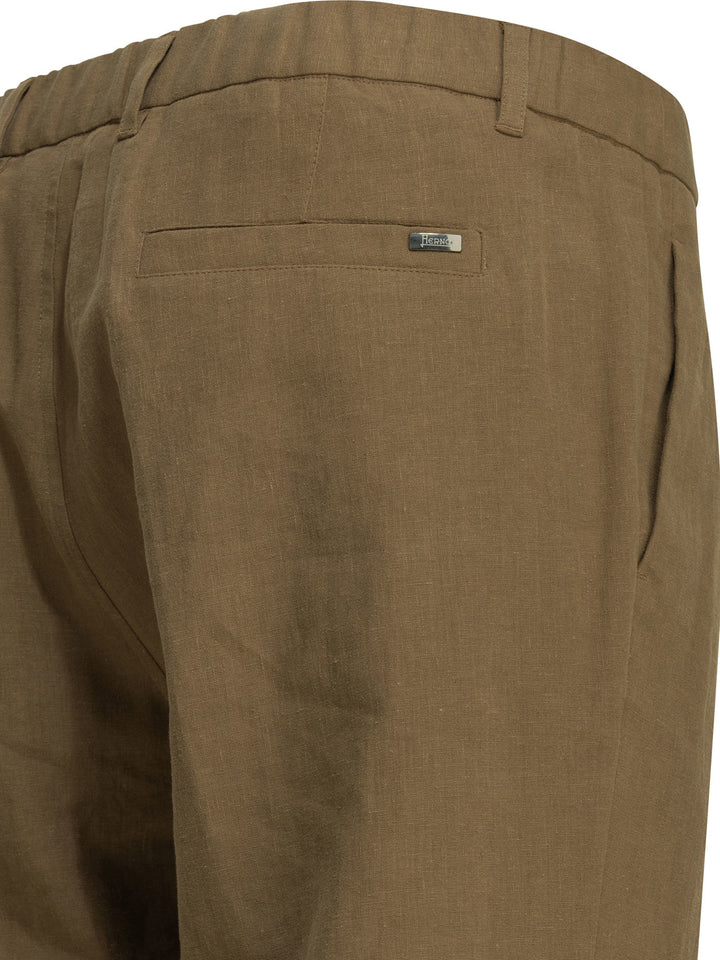Herno Casual Linen Pants Trousers - Brown | 65c689cf69362a32d38e4cad2efac47b03b82bec
