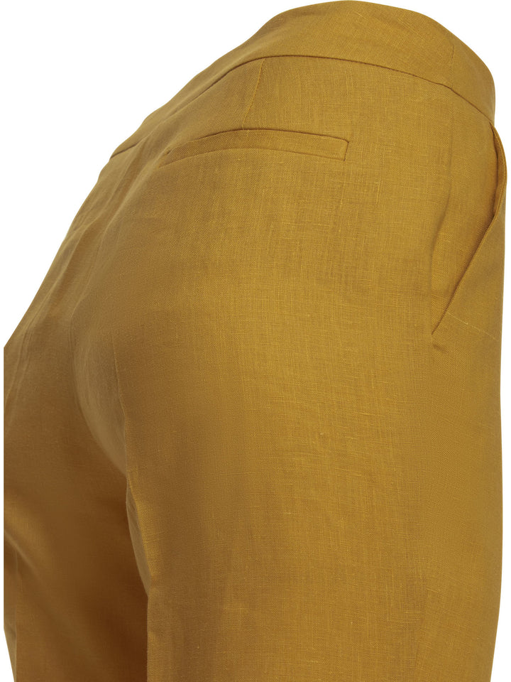 Herno Linen Tailored Pants Trousers - Orange | e407089b4d50f624fce238ae006243a980a312df