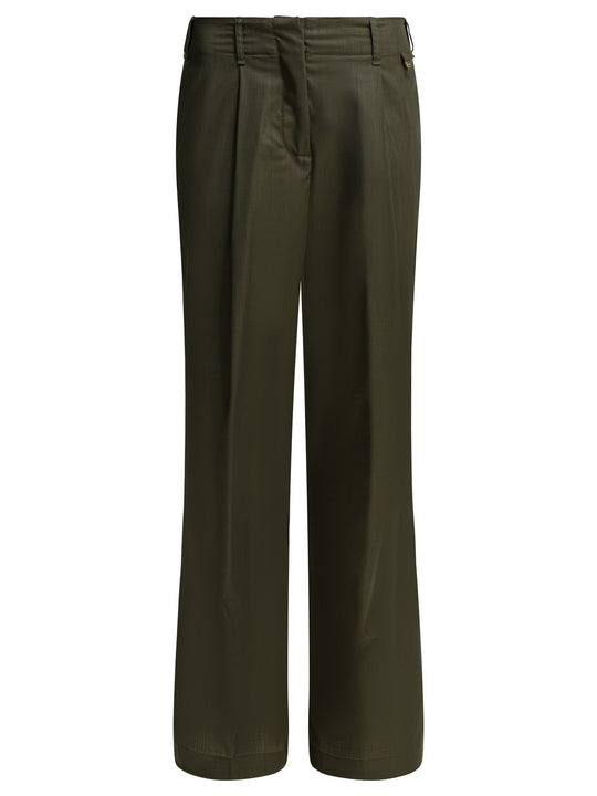 Wool Tailored Pants Trousers Green