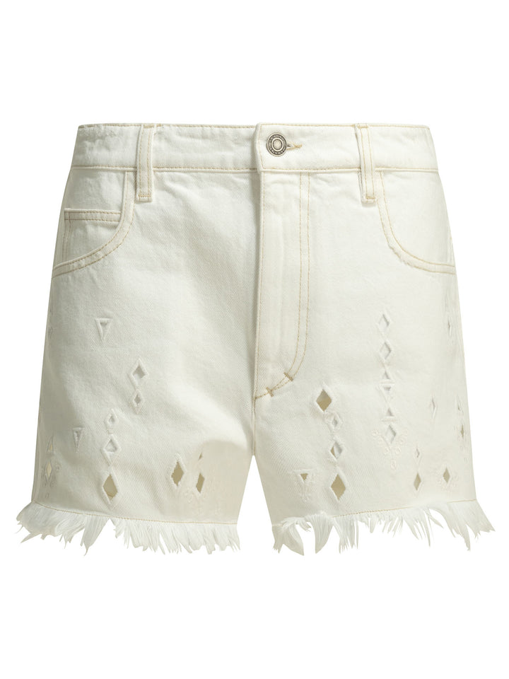 Isabel Marant Aecia Shorts - White | b174e0e2656b84f98b2692575612798ea53edb35