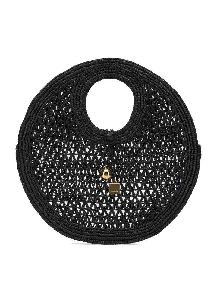 Jacquemus Le Petite Rond Beach Handbags - Black | 20f6263511e2c145e92135c6613f81dd823b941d