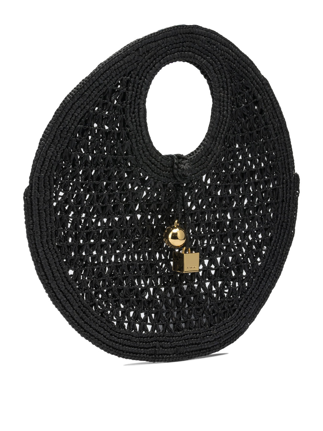 Jacquemus Le Petite Rond Beach Handbags - Black | ed19bc186a14556927aa9555932bc29dd0976ac5