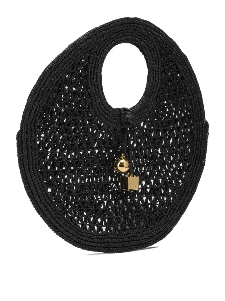 Jacquemus Le Petite Rond Beach Handbags - Black | ed19bc186a14556927aa9555932bc29dd0976ac5